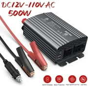 BESTEK 500W Power Inverter DC 12V to 110V AC Converter with 4.8A Dual USB Car Charger ETL Listed (Grey)